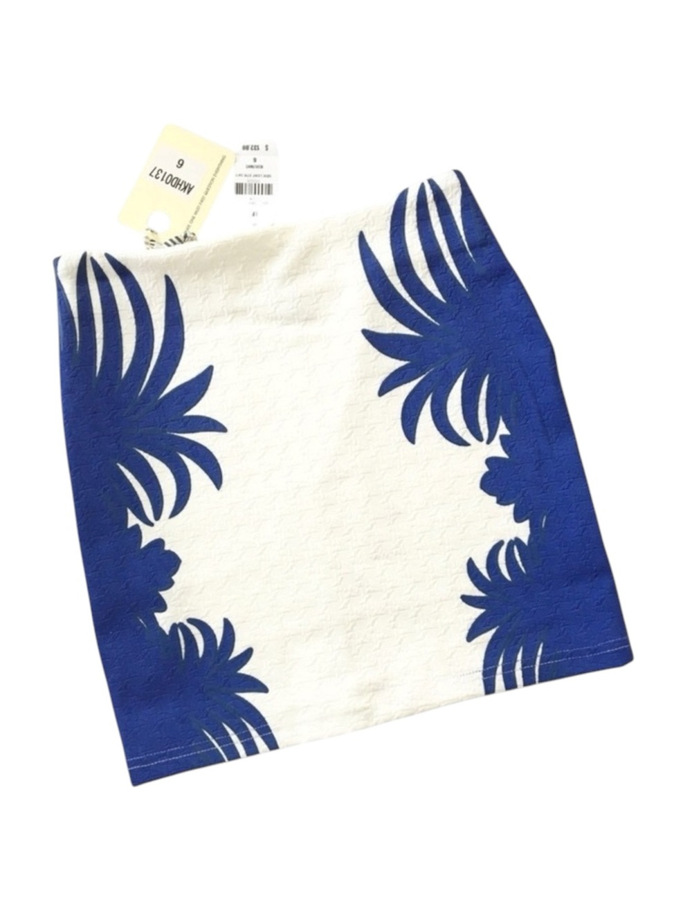 new LF Mika & Gala ༄ Textured Leaf Print Mini Skirt ༄ Jewel Tone Cobalt + White - Picture 9 of 16